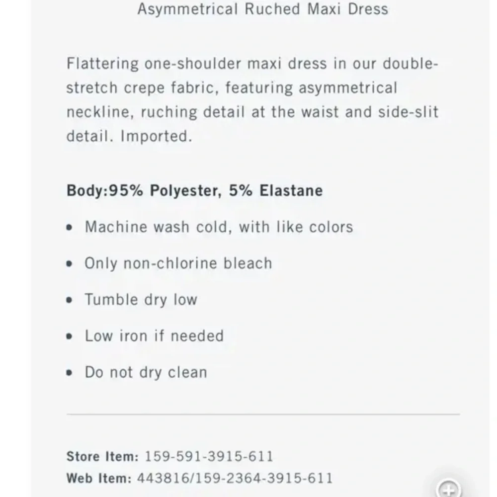 NWT Abercrombie Asymmetrical Ruched Maxi Dress